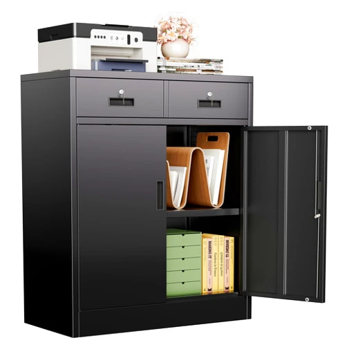 CJF Metal Storage Cabinet, Locking Cabinet with Adjustable Shelf and 2 Drawers, Metal Cabinets for Office, Home, Garage 36