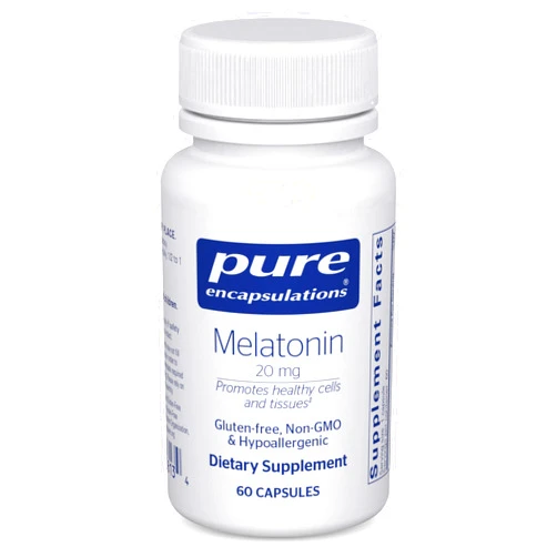 Pure Encapsulations Melatonin 20 mg - Not Intended for Sleep Support - for Immune System & Healthy Cells - 99.5% Purity Melatonin - Gluten Free & Non-GMO - 60 Capsules