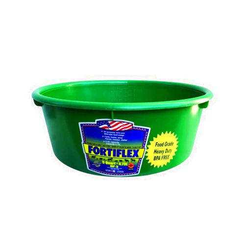 Fortiflex Mini Feed Pan for Dogs and Horses, 5-Quart, Green