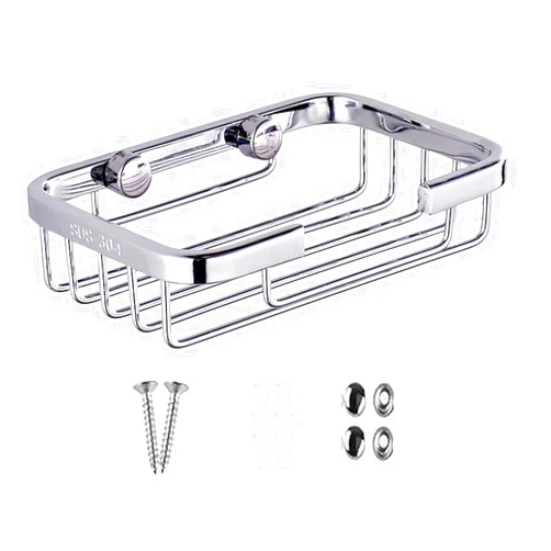 AIYoo 304 Stainless Steel Soap Dish Holder,Storage Soap Saver Wall Mounted for Kitchen Sink Bathroom Shower,Drainable and Rust Proof