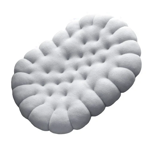 Toxaaiwr Biscuit Seat Cushion, Creative Soft Biscuit Shape Cushion, Biscuit Shaped Chair Pillow, Thickened Cute Biscuit Pillow Seating Cushion for Bedroom, Living Room, Office, Sofa, Couch Grey Ellip