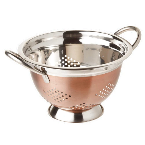 Euro-Home EURO-WARE High Grade Stainless Steel Colander for Pastas or Washing Fruits, Vegetables, Salads and More with Decorative Copper Finish (3 Quart)