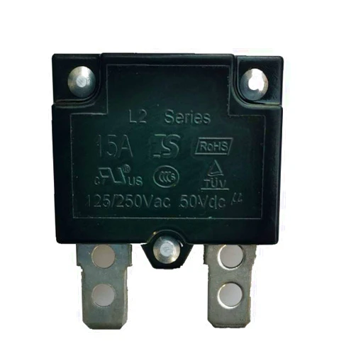 LKC shengdan 2Pcs 15A 125/250Vac 50Vdc Thermal Switch Circuit Breaker Current Overload Protector with Automatic Reset 15 Amp Relay Fuse Protection Kids Ride-On Toys Car Accessories