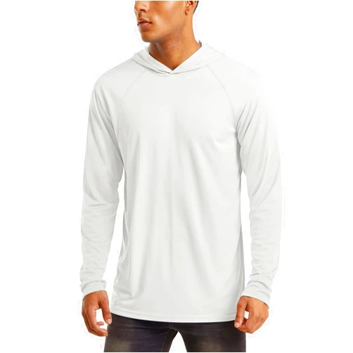 MAGCOMSEN Men's Hooded UPF 50+ Sun Protection T Shirts Long Sleeve Athletic Fishing Shirts Rash Guards