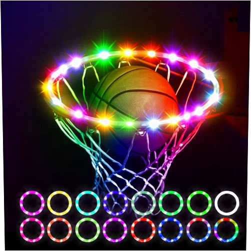 YHGSEE LED Basketball Hoop Light, Remote Control Basketball Rim Lights Accessories, 17 Color Waterproof Super Bright LED Light to Play Outdoor at Night Training, Good Gift for Adults Boys Kids