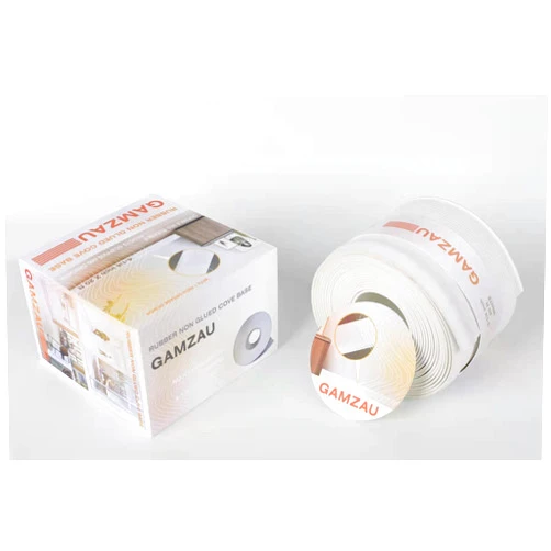 GAMZAU Flexible Rubber Cove Base, 4-1/4inch x 20ft Baseboard Molding Trim (White)