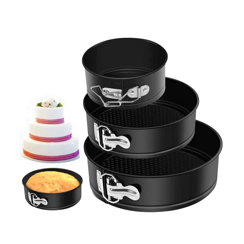 XIGUI Cheesecake Pan, Springform Cake Pan Set - Pack Of 3, Nonstick Round Baking Pans with Removable Bottom, Cake Pans for Mini Cheesecakes, Pizzas and Quiches (4