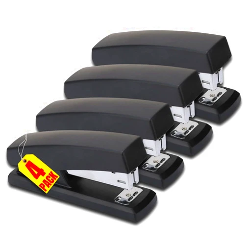Always23 Stapler, Stapler for Classroom, 20-Sheet Capacity, Staplers, 4 Pack Black.