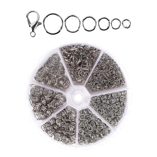 Mr. Pen- Open Jump Rings Set, 1014 pcs, Silver Metal Jump Rings with Lobster Clasps, 6 Assorted Sizes (4–10 mm), Jewelry Making Findings for DIY Crafts, Bracelets, Necklaces & Keychains