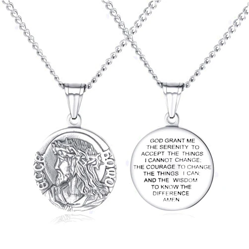 NewZenro Jesus Bible Verse Goldtone Necklace for Mens with 21.6