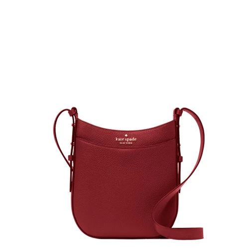 kate spade new york Leila Pebbled Leather North South Crossbody, BlackBerry Preserves