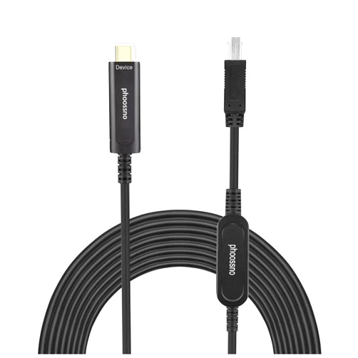 phoossno USB Type C to B Extension Cable Active Optical USB 10Gbps 50ft 15m Backward USB2.0 and USB 1.1 Compatible with Camera Printer, Scanner, Game Controller, Meeting Room/Conference Room