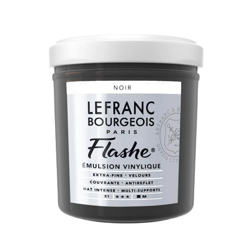 Lefranc Bourgeois Flashe-Acrylfarbe Acrylic Vinyl Emulsion, 125 ml (Pack of 1), Black 125 millilitre