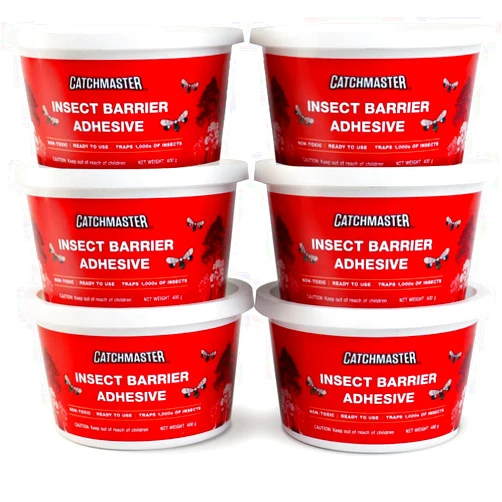 Catchmaster Tree Banding Insect Barrier DIY Kit 6Pk, 15oz Pails, Lanternfly & Ant Traps, Outdoor Adhesive Crawling Insect Trap, Glue Traps to Protect Trees, Fruit & Plants