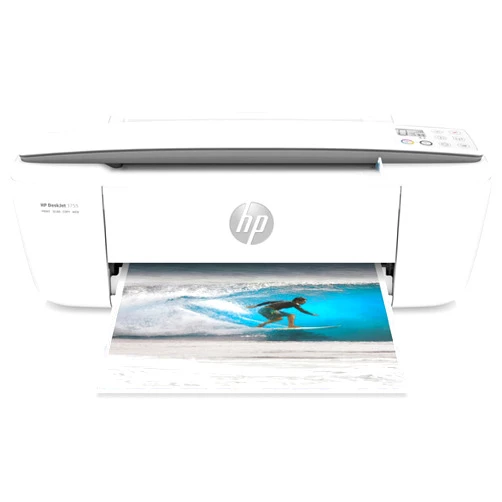 HP DeskJet 3755 Compact All-in-One Wireless Printer with Wifi Mobile Printing, Instant Ink Cartridge ready - Black/Color Combo Printer - Stone Accent (J9V91A) (Renewed)