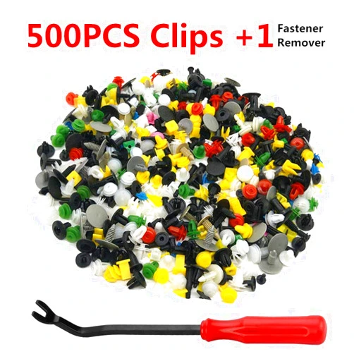 UNENDA Auto Clips Car Nylon Bumper Fender Trim Mixed Rivets Panel Shield Engine Cover Retainer Fastener Rivet Push Clips for GM Ford Chrysler Toyota Lexus Honda Acura Dodge Jeep-500pcs with Fastner Remover