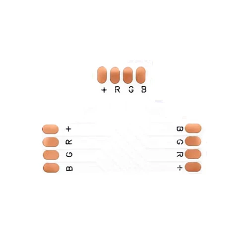 Piershine DP-002 T-shape connector for 5050 RGB LED strip light, 1 to 2, 3 ways, white