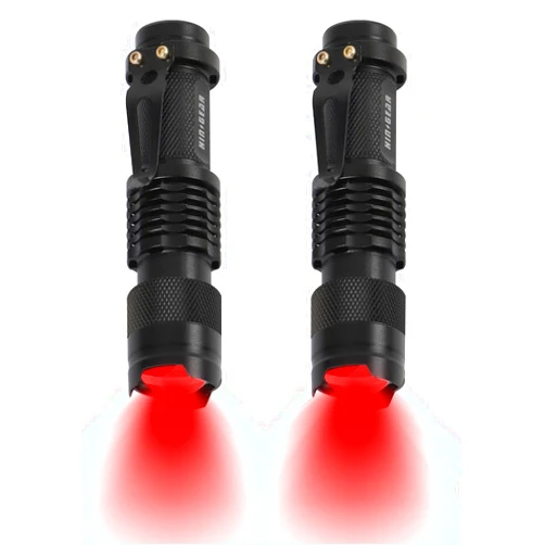 HinsGEAR 2 Pack Red Flashlight LED Single Mode Light 1 Mode LED Torch Scalable Red Light Flashlight for Astronomy Aviation Night Observation