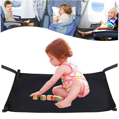 Ximepayu Toddler Airplane Bed, Kids Airplane Bed, Airplane Footrest, Toddler Travel Bed, Kids Airplane Travel Essentials, Lightweight & Foldable - Airplane Seat Extender for Kids(Black)