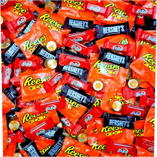 Sweetsome Hersheys, KitKat, ReesesMiniatures & ReesesPieces Miniature Size Chocolate Assortment, Bulk Candy Party Pack - 2 Pound