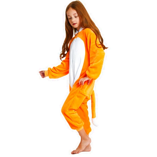 ABENCA Kids Fox Onesie Fleece Pajamas Christmas Halloween Animal Cosplay Sleepwear Costume