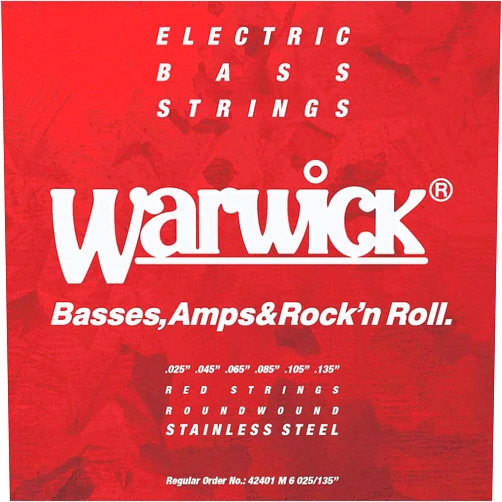 Warwick Red Label Stainless Wound Medium 6-String Bass Strings