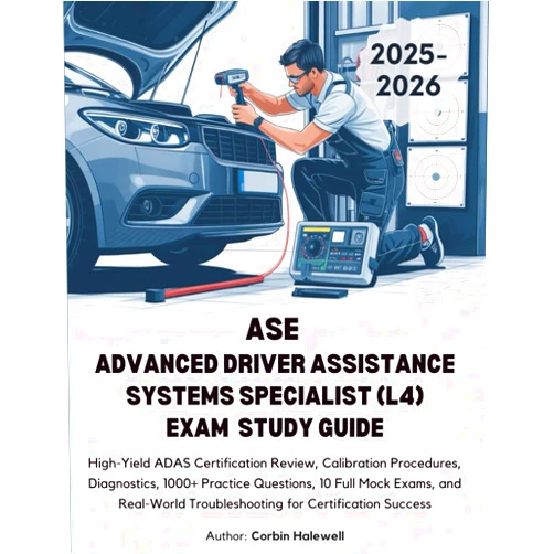 Corbin Halewell ASE ADVANCED DRIVER ASSISTANCE SYSTEMS SPECIALIST (L4) EXAM STUDY GUIDE: High-Yield ADAS Certification Review, Calibration Procedures, Diagnostics, ... Troubleshooting for Certification Success