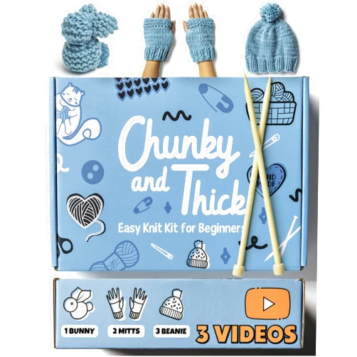 Granny Squirrel Complete Knitting Kit for Beginners - Learn to Knit Kit with Knitting Accessories Like Thick Beginner Yarn, Bamboo Knitting Needles for Beginners & More - Includes Video Tutorials & Written Guide
