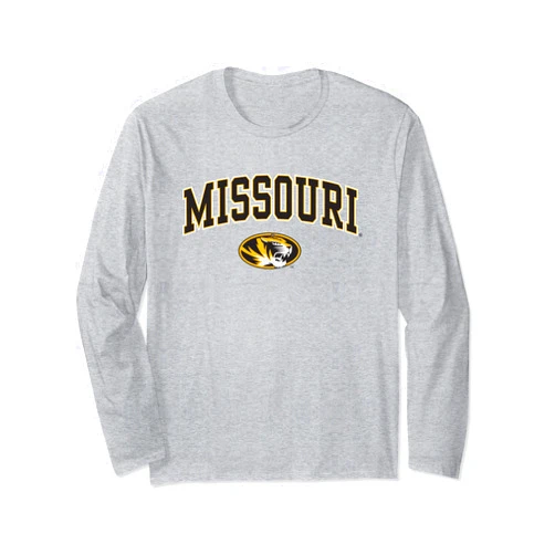 Elite Authentics Missouri Tigers Arch Over Logo Officially Licensed Long Sleeve T-Shirt