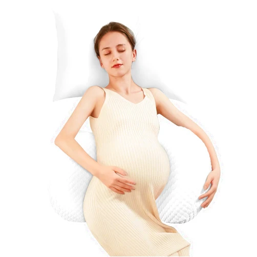 DONAMA Pregnancy Pillow Cooling for Sleeping, Detachable and Adjustable Double-Sided Support Maternity Pillow Skin-Friendly for Pregnant Women Back, HIPS, Legs(30°Slope Design Verified by Expectant Mothers)