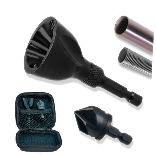 Kopkhun Pipe Deburring Tool Set with Storage Case- 2 Pcs Deburring Chamfer Tool Set with Internal Rotary Deburring & External Chamfering Tool- 1/4