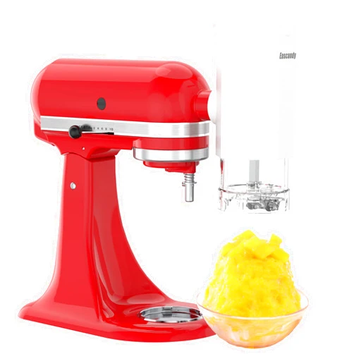 Eascandy Shaved Ice Attachment for KitchenAid Stand Mixer, Snow Cone Maker for KitchenAid with 8 Ice Molds, Stainless Steel Blade Ice Shaver Attachment for Kitchen Aid Mixer