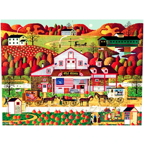 Buffalo Games - Charles Wysocki - Autumn Farms - 1000 Piece Jigsaw Puzzle for Adults Challenging Puzzle Perfect for Game Nights - Finished Puzzle Size is 26.75 x 19.75