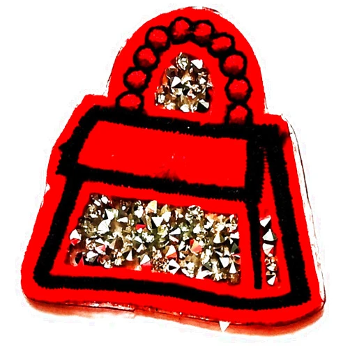 NiPitShop Mix Cartoon Patch Nipitshop Patches Red Bag Decorated with Crystal Diamond Cartoon Game Logo Girl Kid Baby Jacket T Shirt Patch Sew Iron on Embroidered Symbol Badge Cloth Sign Costume