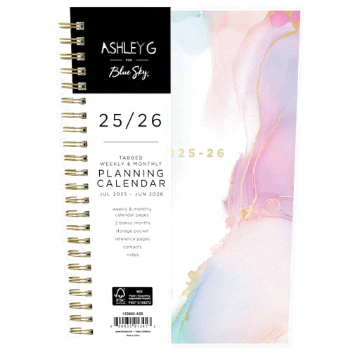 Blue Sky Ashley G 2025-2026 Weekly and Monthly Academic Year Planner Calendar, July 2025 - June 2026, 5