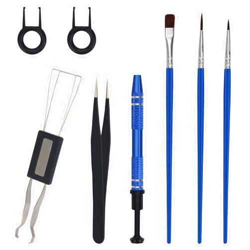 Hoedia 8pcs Keyboard Lube Kit Key Switch Puller Keycap Remover for Mechanical Keyboard Switches, with Lubing Tools Tweezers Lubrication Pens and Stem Holder Tool Puller