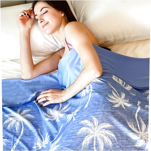 OMERAI Cooling Blanket for Hot Sleepers Throw, Breathable Summer Blanket Coconut Trees Cool Blankets for Sleeping Lightweight Cooling Blankets for Night Sweats Summer Throw Blankets, 50