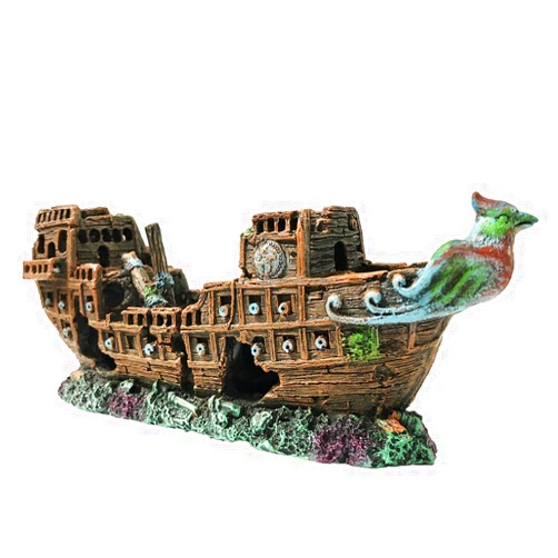 SLOCME Aquarium Pirate Ship Decorations Fish Tank Ornaments - Resin Material Shipwreck Decorations, Eco-Friendly for Freshwater Saltwater Aquarium Sunken Ship Accessories