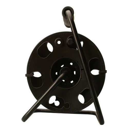 Woods 22849 Metal Extension Cord Reel Stand In Black, Heavy Duty, Quick Snap Together Design, Sturdy and Durable Stand, Easy to Grip Handles, Holds Up To 100 Feet, 14/3 Gauge Cord