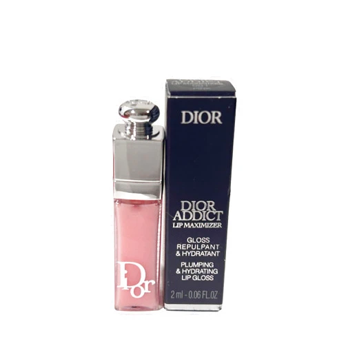 Dior Addict Lip Maximizer Lip Plumping Gloss # 001 PINK (MINI/SMALL/SAMPLE SIZE/TRAVEL SIZE) 2 ml / 0.06 fl oz- (NOTE THIS IS VERY SMALL) - 0106