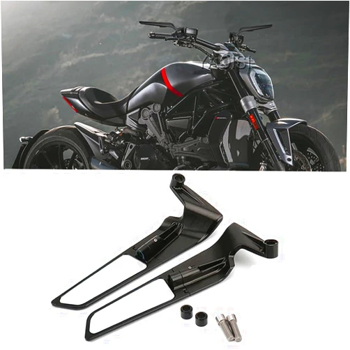 YADISI For Ducati XDiavel 1262S 2021-2023 Diavel 1260 S Motorcycle Accessories Rearview Mirrors Adjustable Wind Wing Aluminum, ‎Black
