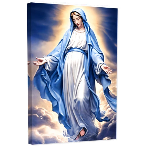 ARTZGX Virgin Mary Wall Art Catholic Canvas Madonna Picture Mother of Jesus Painting Print for Living Room Decor Frame(Virgin Mary - B 12.00