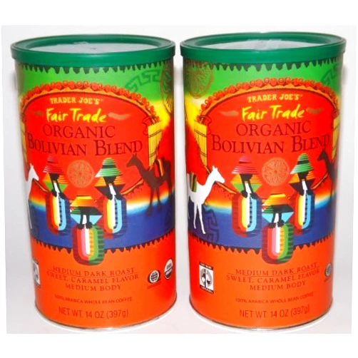 TJ's Trader Joe's Organic Bolivian Blend 100% Arabica Whole Bean Coffee (Medium Dark Roast)