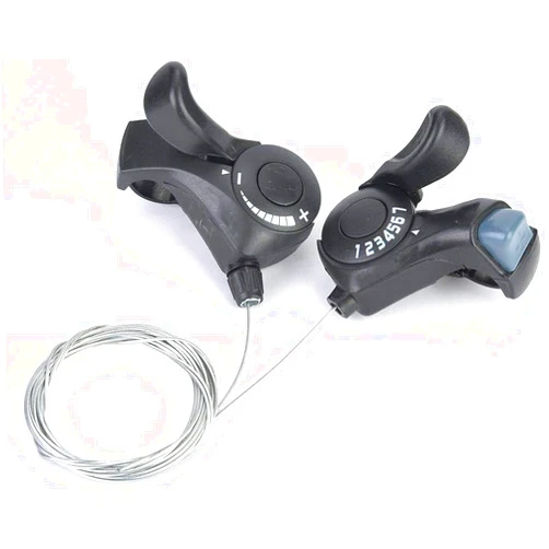 Haosie Bike Shifters, One Pair Outdoor Mountain Bicycle, 3X7 Thumb Gear Shifters, TX-30 Speed Shift Lever and Set