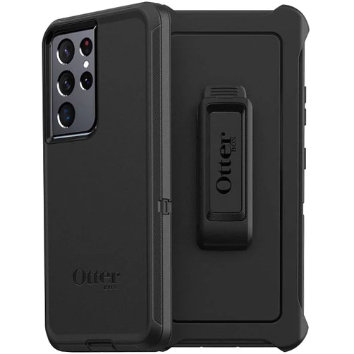 OtterBox Galaxy S21 Ultra 5G (Only) - Defender Series Screenless Edition Case - Black - Rugged & Durable - with Port Protection - Holster Clip Included - Non-Retail Packaging