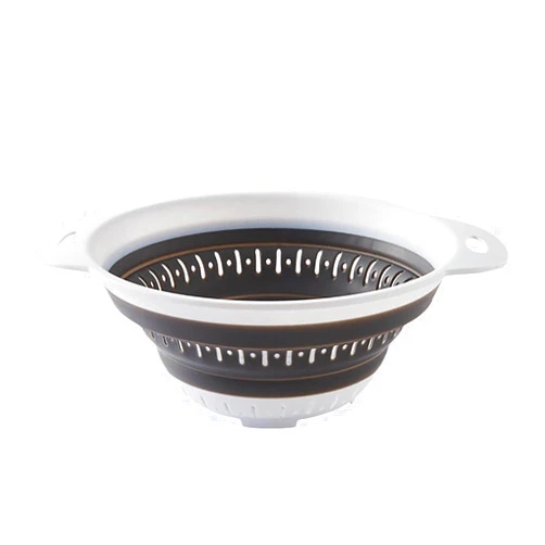 Generic Collapsible Colander and Strainer, Silicone Strainer Colanders Food Strainers, Heavy Duty Kitchen Drainer Basket, for Vegetable and Fruit, Kitchen Essentials (Light Gray)