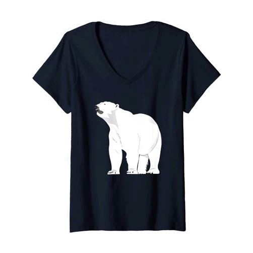 Eisbär Arktis Shirts Womens Polar Bear Arctic V-Neck T-Shirt