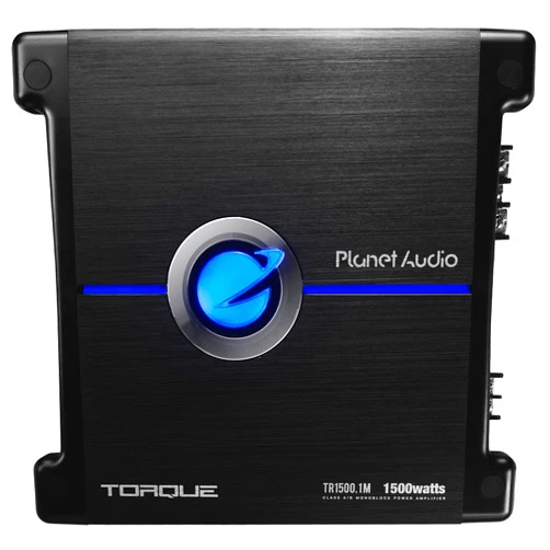Planet Audio TR1500.1M Torque Series Car Sub Amplifier - 1500 High Output, Monoblock Amp, Low/High Level Inputs, Low Pass Crossover, MOSFET Power Supply, Hook Up to Subwoofers