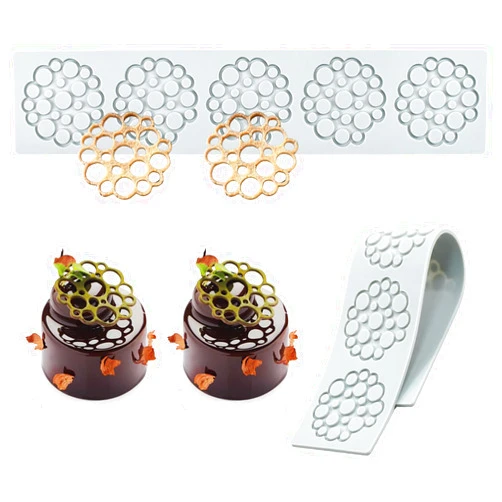 Jopgeey Tuile Molds Silicone (2 PCS) Lace Fondant Molds Set with Hollow 3D Beehive Candy Molds for Baking, Resin, Polymer Clay, Sugar Craft Dessert Cupcake Cake Decorating