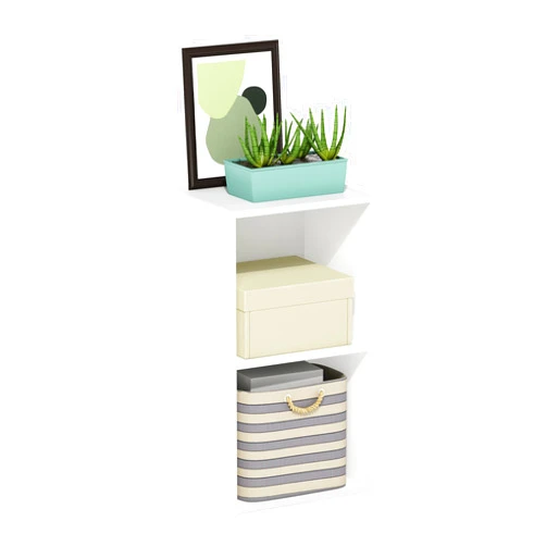 Furinno PASIR Book Shelf, 2-Tier Modern Bookshelf, Open Shelves Bookcase 9 x 12 x 21, Easy Assembly, for Living Room, Bedroom, Home Office, White